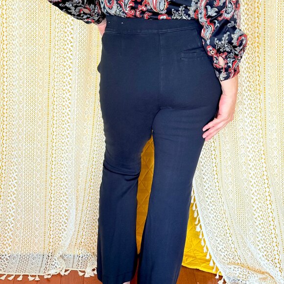 Soft Surroundings Black Pull On Bootcut Stretch Dress Pants Size M - Picture 1 of 8